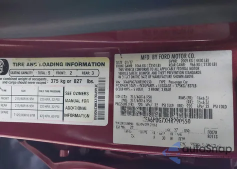2017 Ford Fusion S from USA, damaged, VIN 3FA6P0G7XHR290550